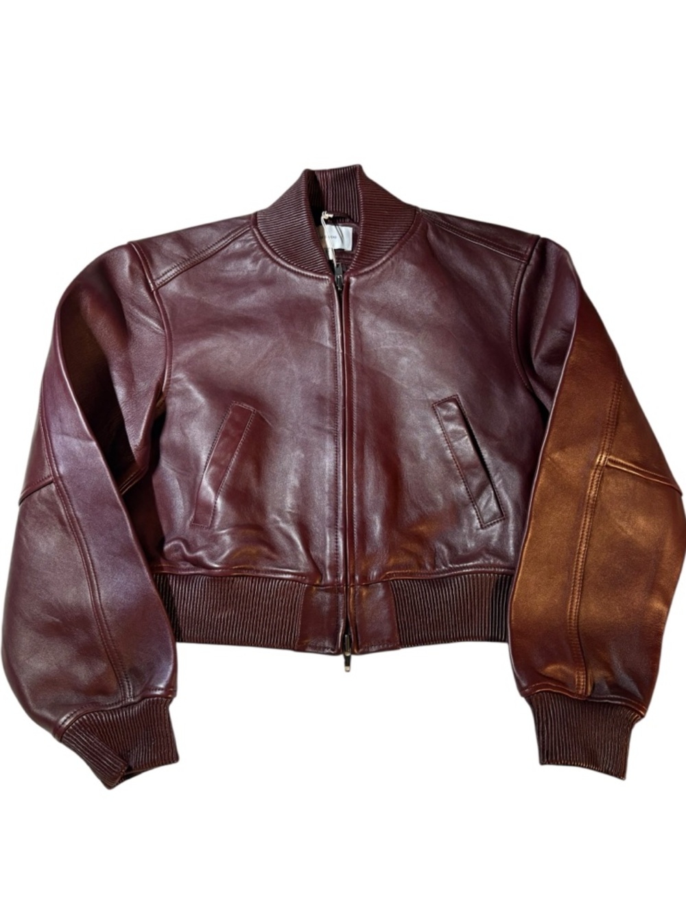 H&M STUDIO COLLECTION 2026 NWT Burgundy
Leather Bomber Jacket in Sz M - Picture 8 of 16